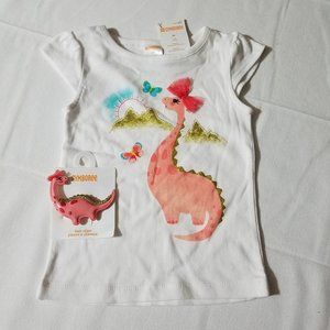 Gymboree Butterfly Catcher Dino Hair Clip Outlet 2T Shirt NWT